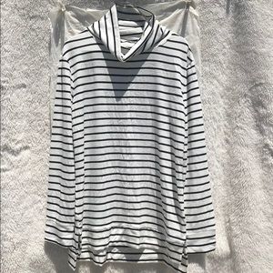 NWT striped tunic with cowl neck